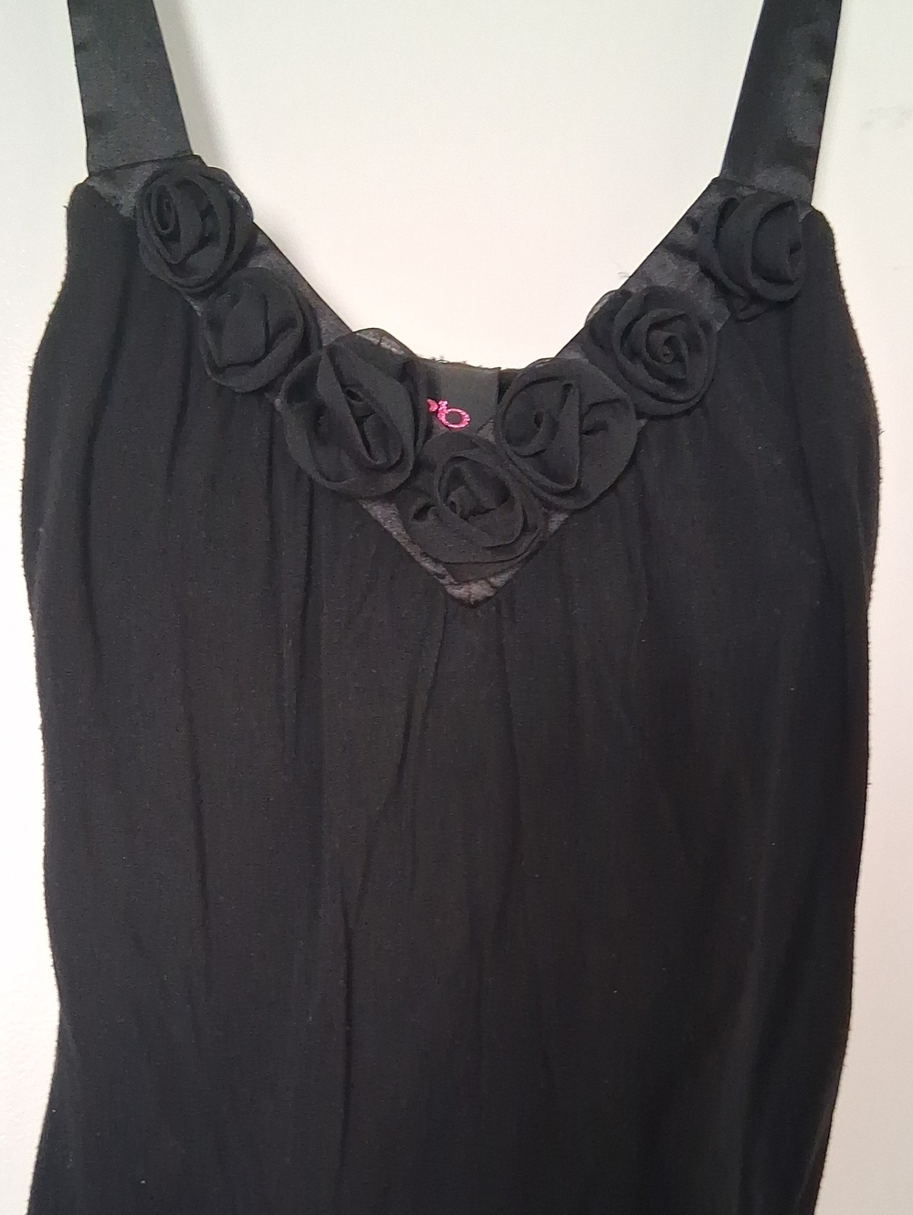 2B Bebe Black Rosette-Trim Camisole